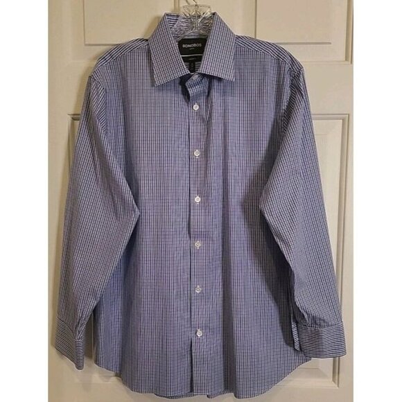 Bonobos Other - Bonobos Stretch Mens Standard Fit Blue White Check Dress Shirt Size 16‎ 32 EUC